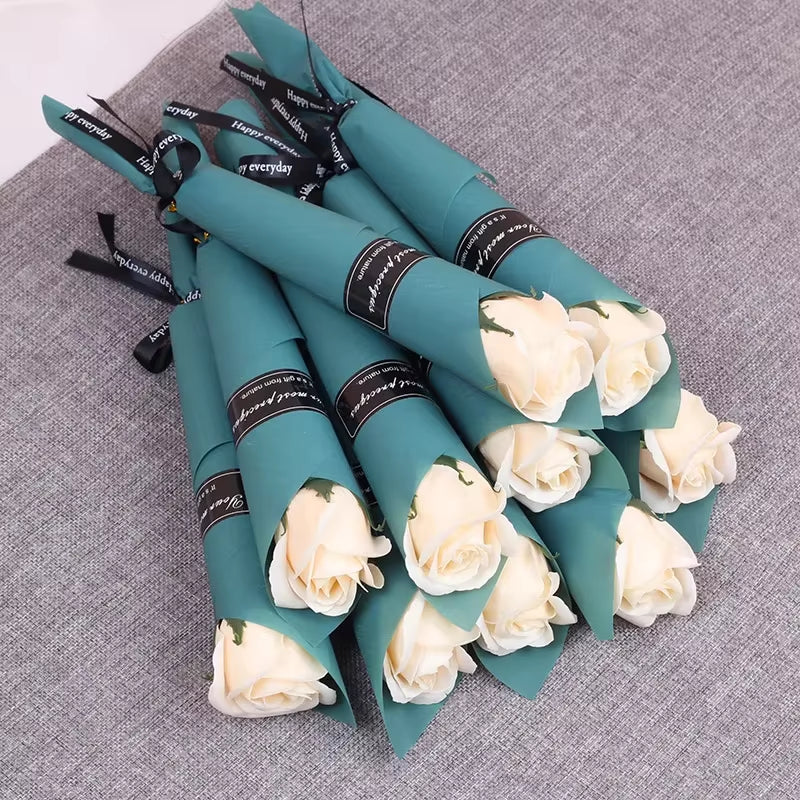 Artificial Rose Flowers Soap Rose Bouquet Valentines Day Wedding Home Decor 5/10Pcs Gift