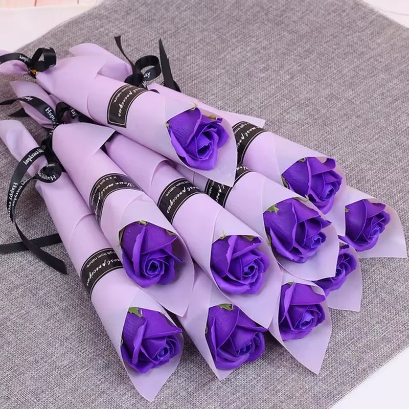 Artificial Rose Flowers Soap Rose Bouquet Valentines Day Wedding Home Decor 5/10Pcs Gift