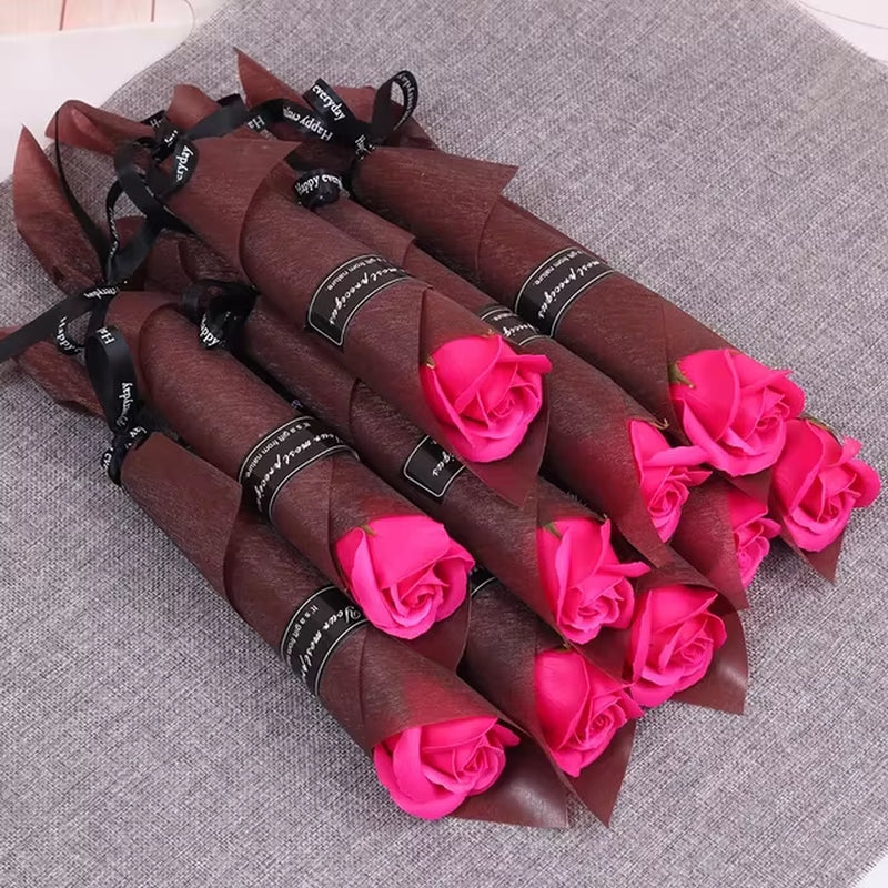 Artificial Rose Flowers Soap Rose Bouquet Valentines Day Wedding Home Decor 5/10Pcs Gift