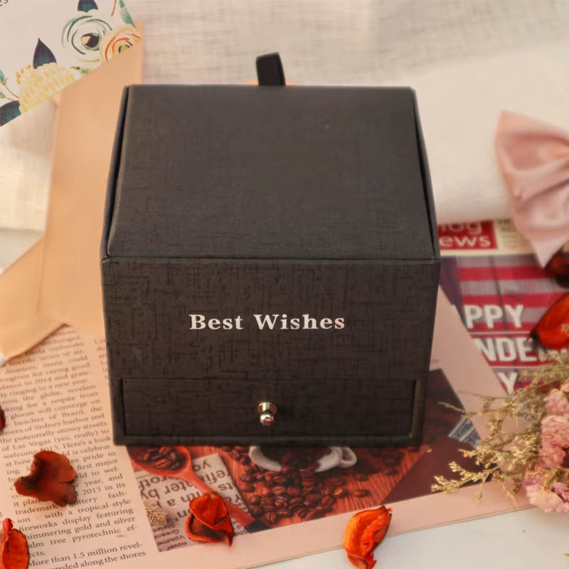 I Love You Heart Rose Gift Box for Women Girlfriend Christmas Gifts 2023 New in Fashion Romantic Necklace Ring Jewelry Box